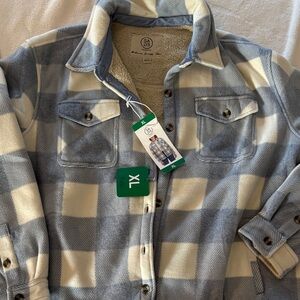 Cascade Collective Blue and Cream Checkered Jacket XL